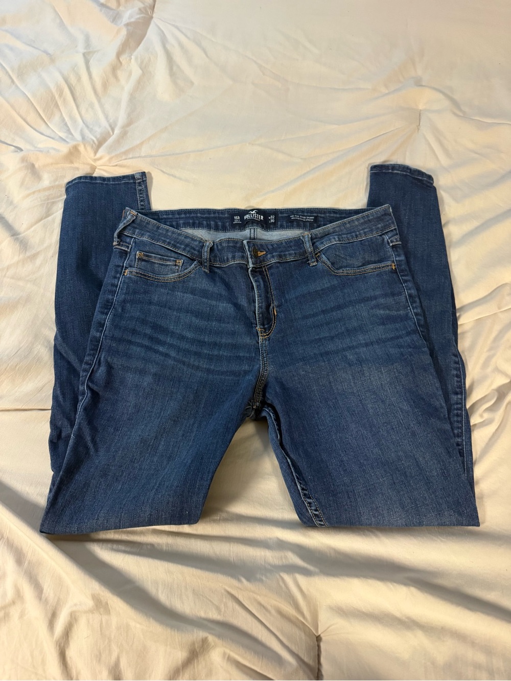 Hollister Women's Skinny Jeans - Dark Blue